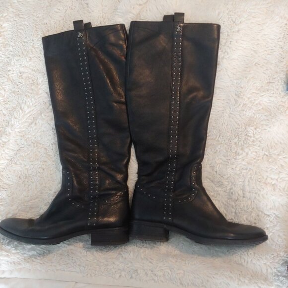 Sam Adelman Womens Black Tall Soft Penny Leather Boots 8 - Picture 4 of 7